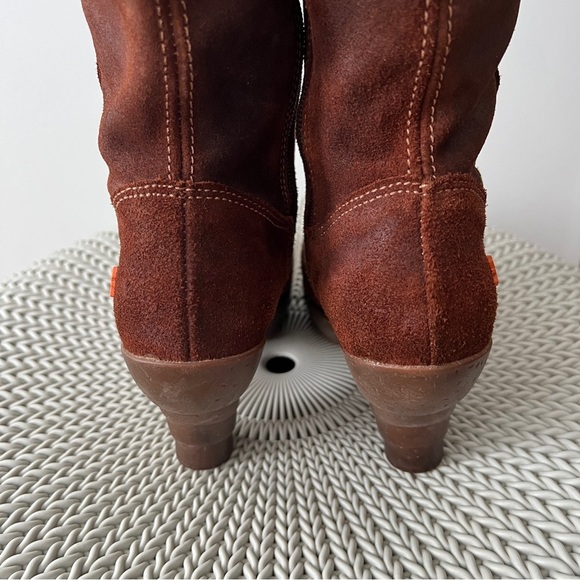 The Art Company Cognac Suede Platform Boots Size 37 - Picture 7 of 10